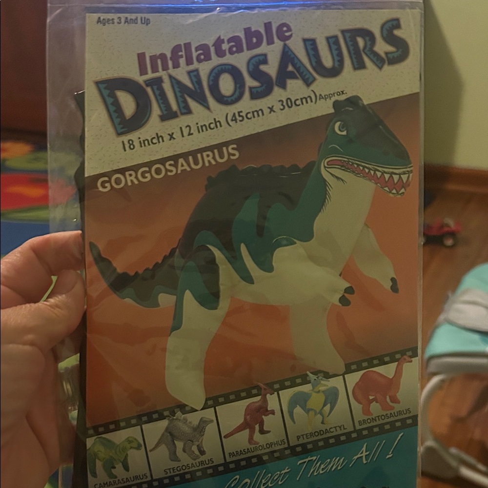 Gorgosaurus Inflatable Dinosaur Toy - Green and White